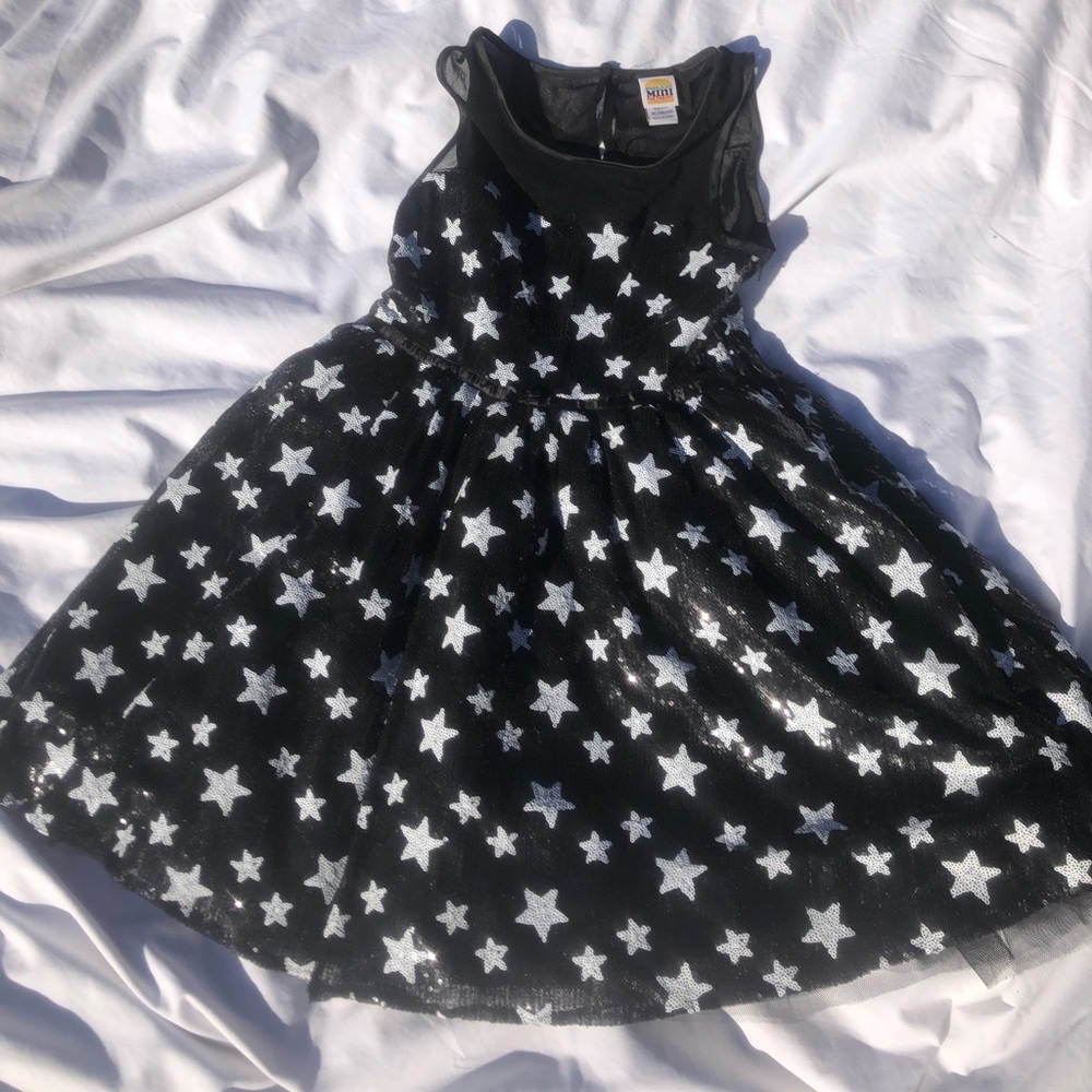 Harajuku Mini black and white sequin star dress